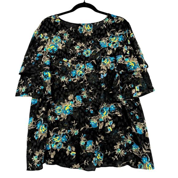 Lane Bryant Black Floral Blouse - Picture 3 of 8